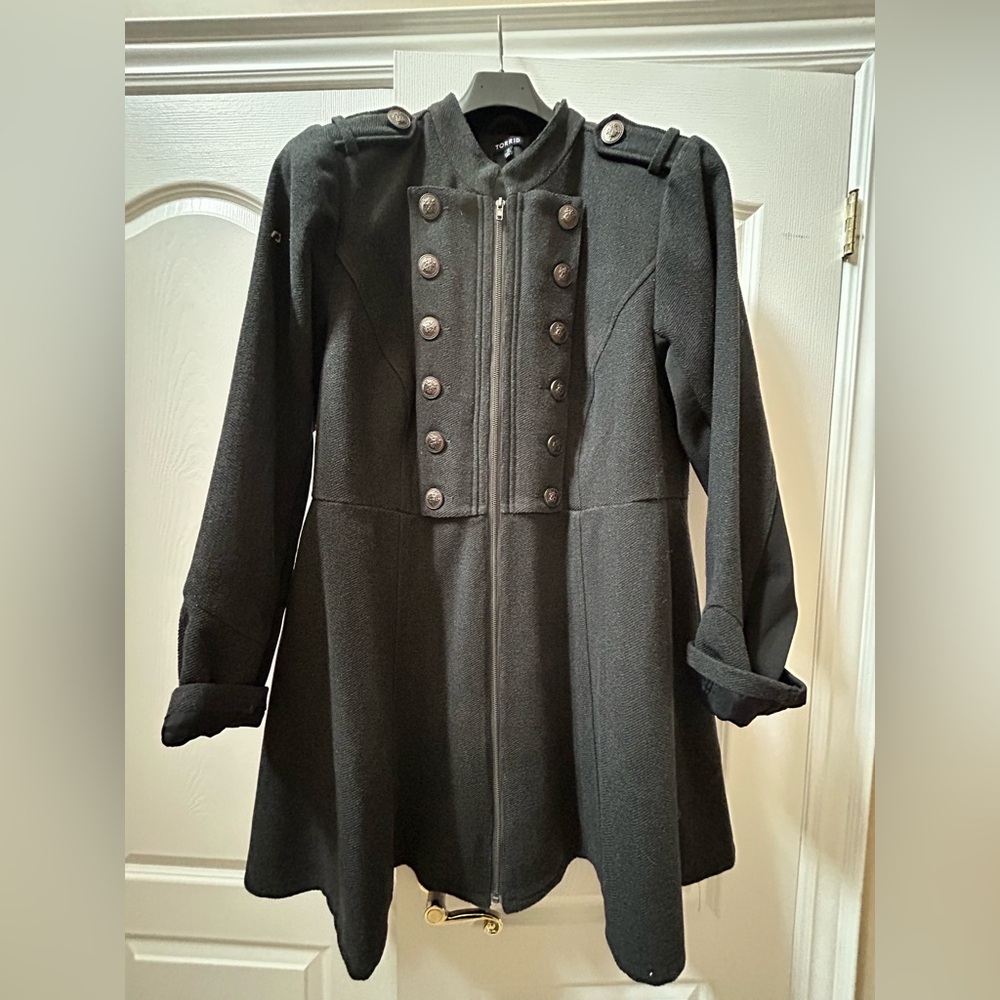 torrid Black Military-Style Pea Coat